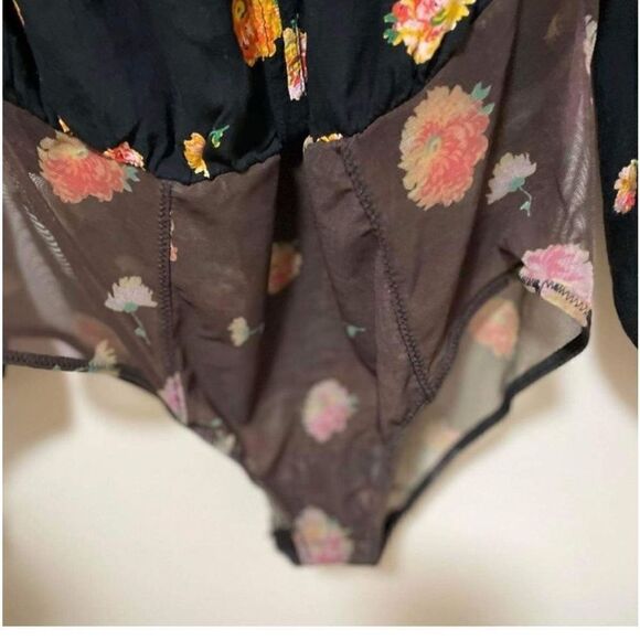 New Free People Poppy Printed Bodysuit Size M - Picture 7 of 10